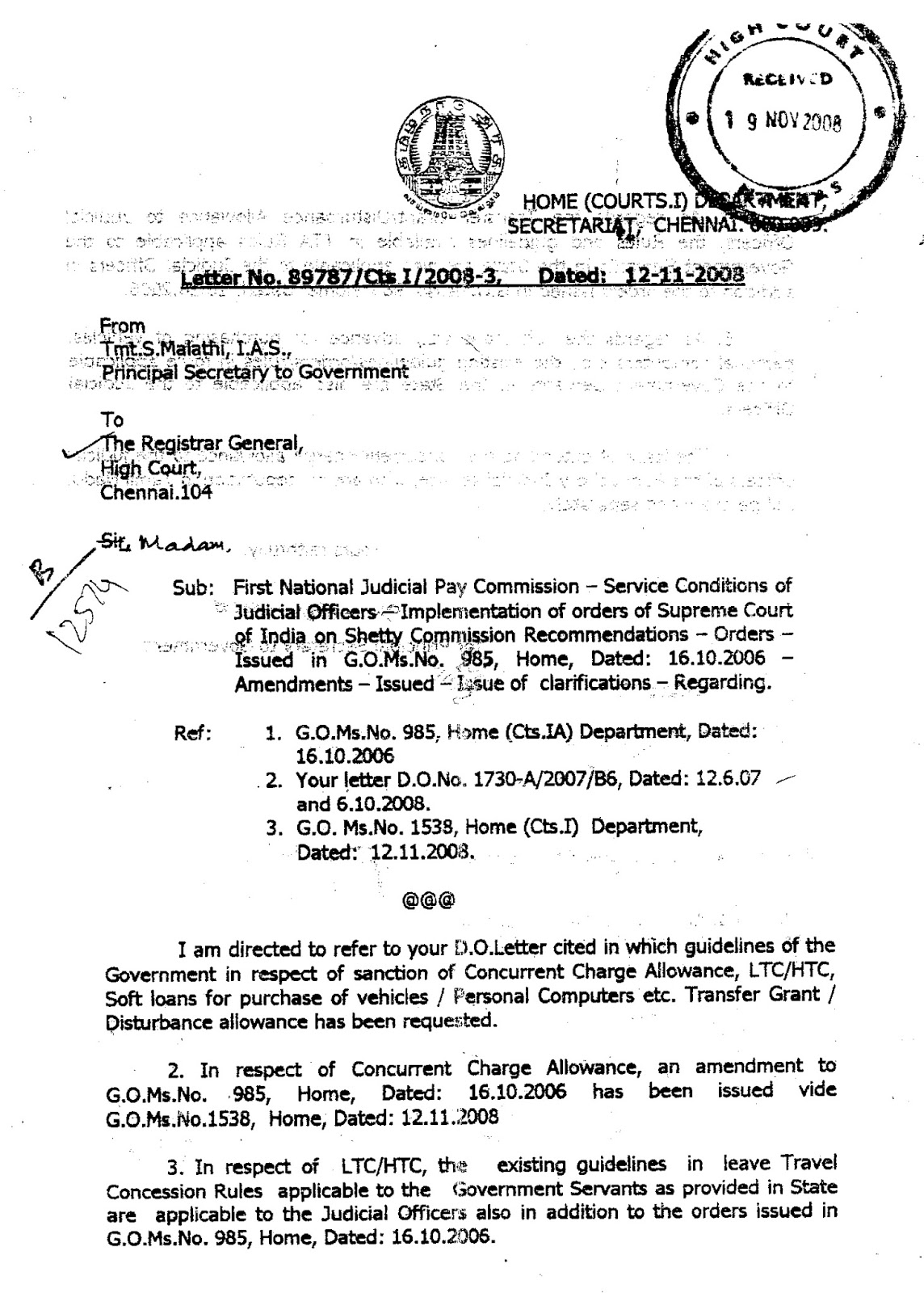 My View Letter Containing Govt Clarification Regarding My View Letter Containing Govt Clarification Regarding